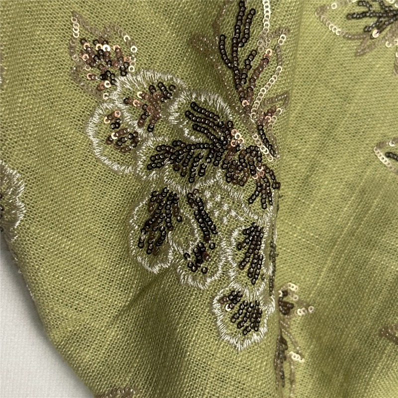 Green Beaded Embroidery Floral - огляд і ціна Linum Home Textiles