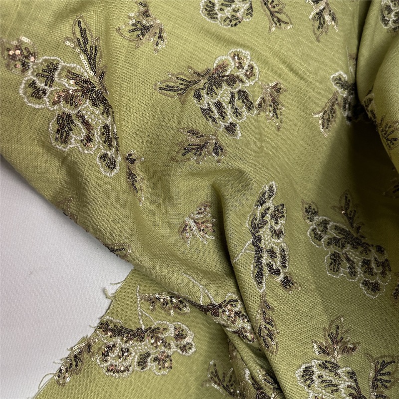 Green Beaded Embroidery Floral - огляд і ціна Linum Home Textiles