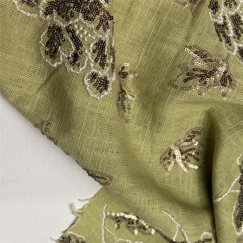 Green Beaded Embroidery Floral - огляд і ціна Linum Home Textiles